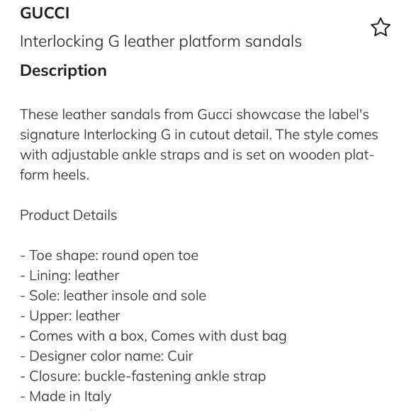 Gucci Cutout Interlocking G 36.5/ US 6.5 Platform Sandal Dark Brown Leather NIB - Picture 15 of 15